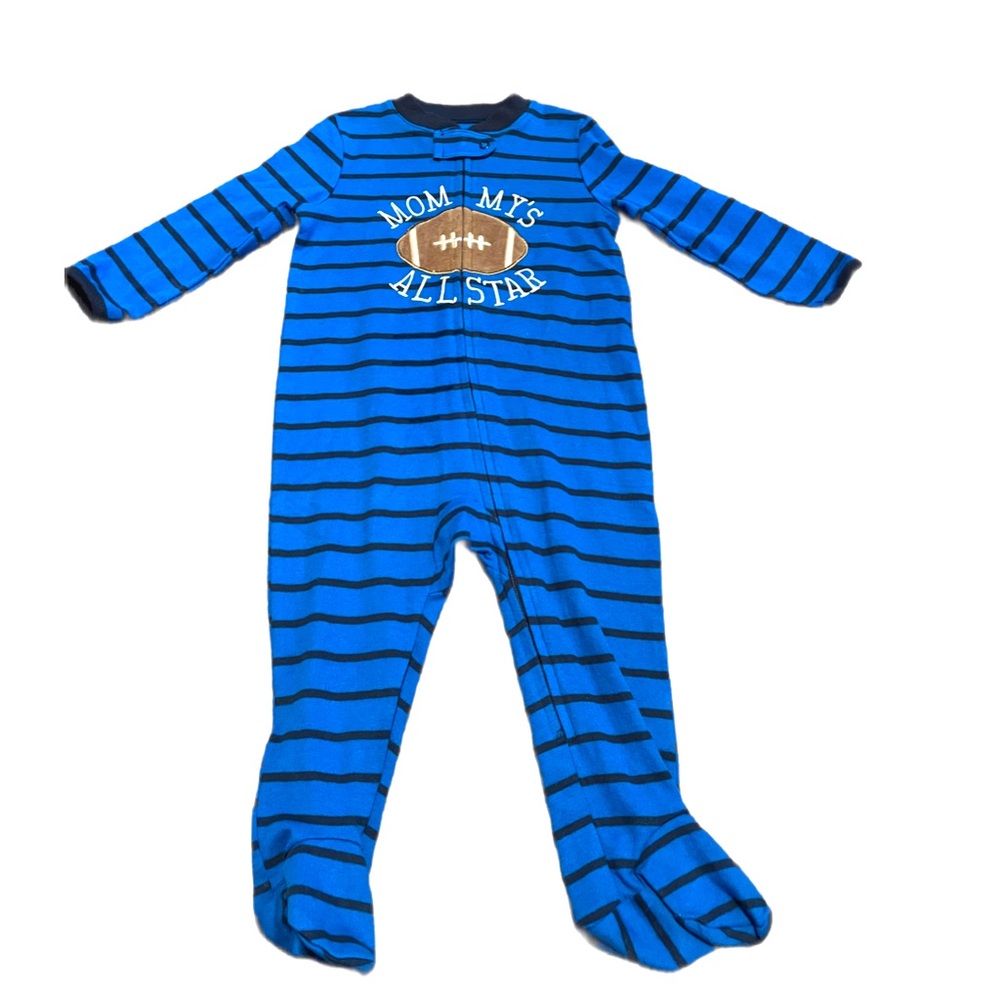 Mommy’s all star football footed sleeper 6-9 months